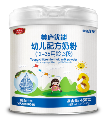 美庐优能幼儿配方奶粉450克-3段
